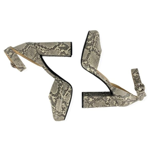 KAARI BLUE RILEY Women's Animal Print High Block Heel Platform Ivory - Picture 6 of 8